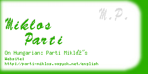 miklos parti business card